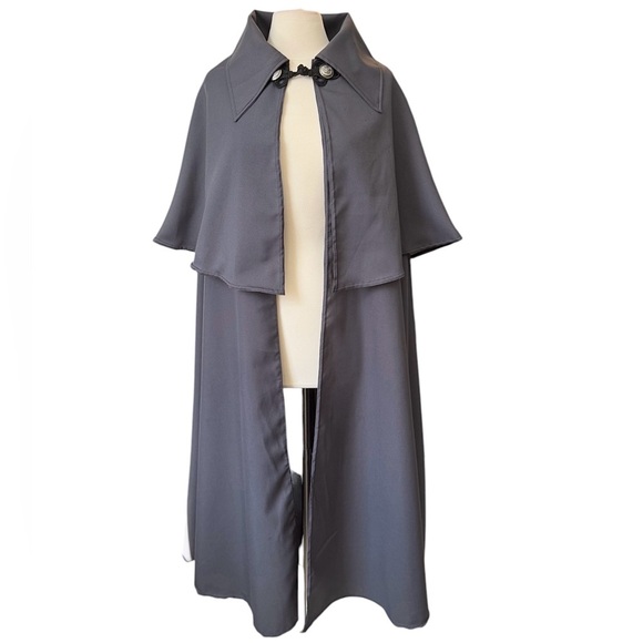 Unisex Mythical Knight Gray Layered Costume Cape OS - Picture 2 of 10